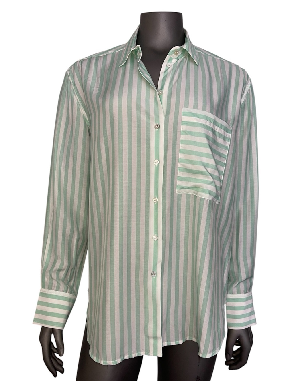 AYR Mint Green & White Vertical Stripe Button-Down Shirt